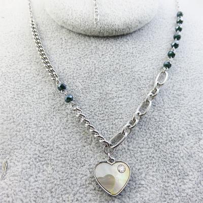 China Fashion Cross Stainless Steel Nickel Free Lead Free Necklace With Heart Pendant Stainless Steel Necklace Masks Chain Volume for sale