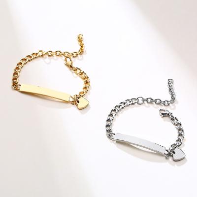 China New Design Bar Baby Name 18k Lead Free Nickel Free Gold Plated Baby Bracelet Pendant for sale