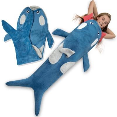 China Anti-static Original Design Children Portable Shark Covering Camping Sleeping Bag Baby Sleep Bags Soft Warm Sleeping Bag For Kids for sale