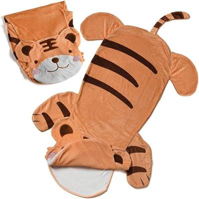 China Original Design Children Anti-Static Tiger Wearable Blanket Sleeping Bags for sale