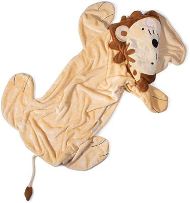 China Original Anti-Static Lion Design Kids Wearable Blanket Sleeping Bags Baby Sleeping Bags Soft Warm Sleeping Bag For Children for sale