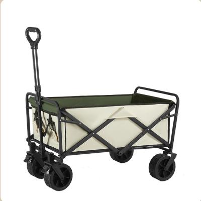 China Easy Folding New design handle Outdoor Foldable Garden Wagon Cart Collapsible Camping Wagon With Brake Wheel for sale