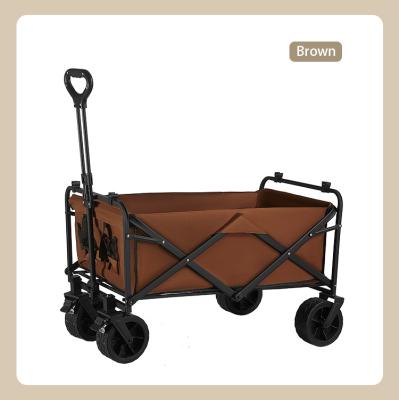 China Easy Folding Adjustable Handle cart Outdoor Foldable Travel Picnic Garden Camping Wagon With Brake Wheels for sale