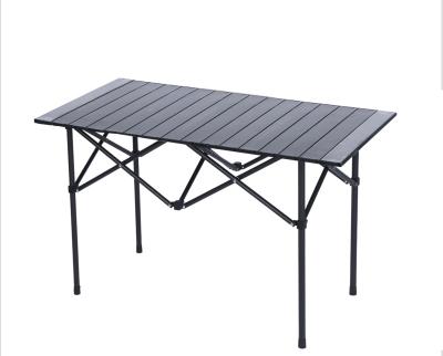 China Easy-carrying Black Outdoor Foldable Egg Roll Table Camping Picnic Stall Table Garden Picnic Table for sale