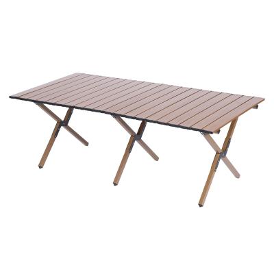 China Easy-carrying Large-capacity portable storage foldable camping table outdoor garden dinner retro dining table for sale