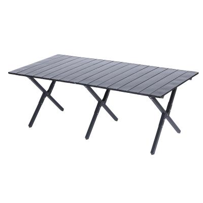 China Easy-carrying Black portable camping table outdoor park picnic metal folding table night market stall table for sale