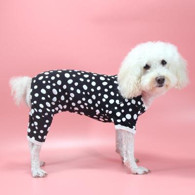 China Viable Korean Version of Polka Dot Pet Pajamas Cotton Teddy Bomei Maltese Yorkshire Puppy Clothes One-Piece for sale