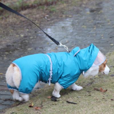 China Viable Lightweight Quadruped Corgi Raincoat Waist Poncho Pet Dog Inclusive Clothes for sale