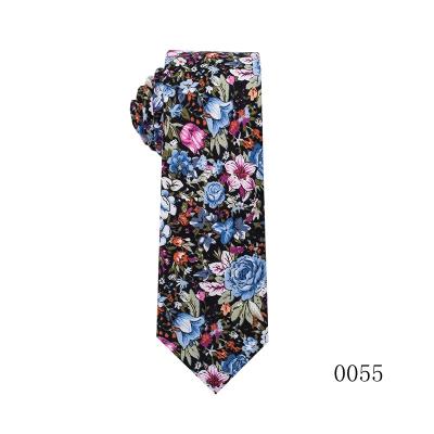 China Classic Casual Skinny Ties For Men Cotton Plaid / Floral Skinny Ties Pack for sale