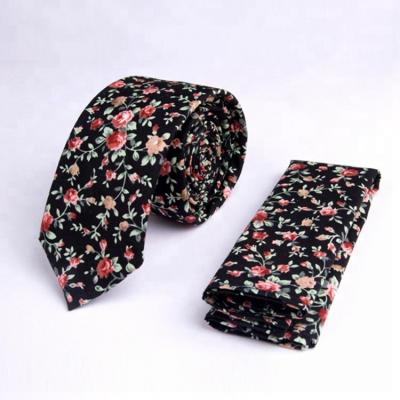 China Casual Wholesale Custom Original Design Fashion Recycled Casual Cotton Floral Tie for sale