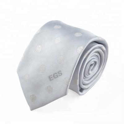 China Casual Customize Luxury Handmade Gray Logo Silk Tie for sale