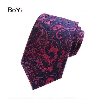 China Classic Gold Blue Mens Floral Paisley Ties Silk Jacquard Woven Suits Tie for sale