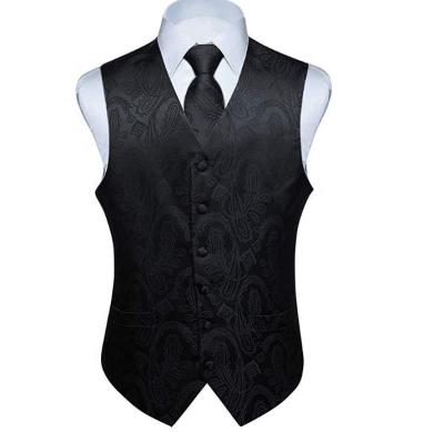 China Anti-Pilling Mens Floral Paisley Wedding Party Jacquard Waistcoat for sale