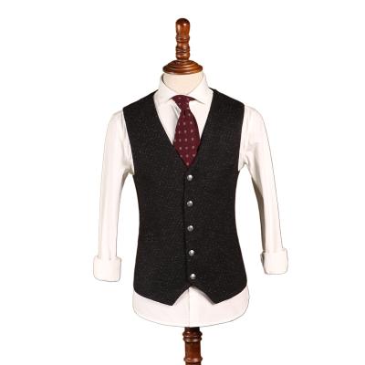 China Anti-pilling Cheap Waiter Classic Black Waistcoat for Hotel Restaurant for Men for sale