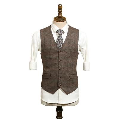 China 100% Polyester Bulk Wholesale Mens Anti-pilling Plaid Design Dress Vest Waistcoat for sale