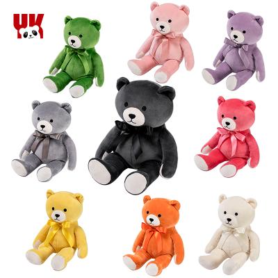 China 35cm Customized Cute Teddy Bear Stuffed Black Pink Logo Kids Organic Plush Toys OEM ODM Soft Cloth Baby Animal Plush Toy for sale