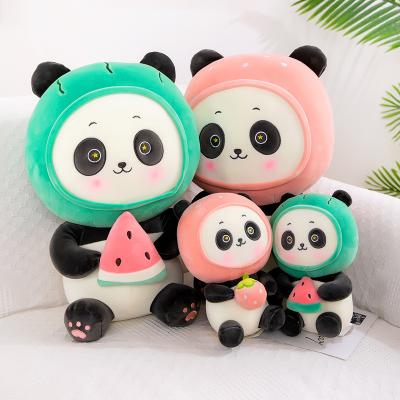 China Wholesale OEM Baby Stuffed Pillow Plush Pillow Custom Cute Cartoon Strawberry Bear Panda Plush Animal Toy for sale