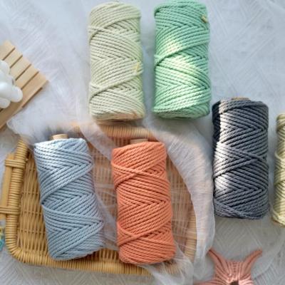 China DIY Ropemate Various Color 4mm 3 Strand Cotton Rope 55 Meters Premium Macrame Rope For Handmade Project for sale