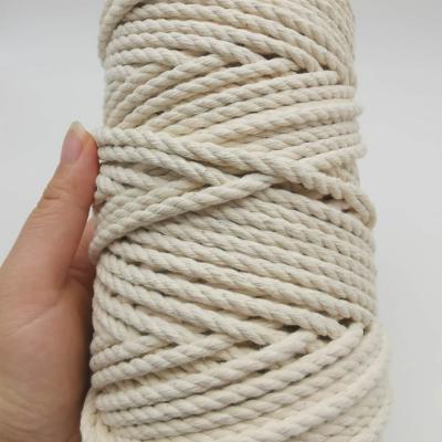 China 2021 Sustainable Natural White Beige Wholesale Cotton Rope 5MM Macrame Cotton Ropes for sale