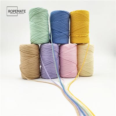 China 2MM Various Color Sustainable Macrame Rope Cotton For 100Meters Per Roll for sale