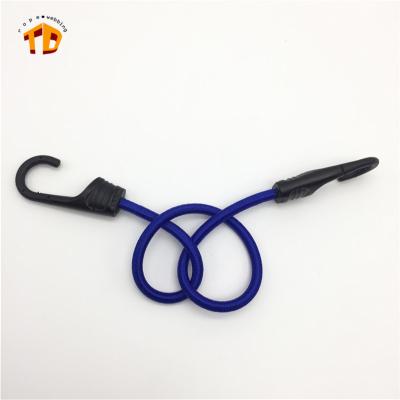 China Durable Black Bungee Elastic Luggage Ties Rope Hooks Stretch Bike Rope for sale