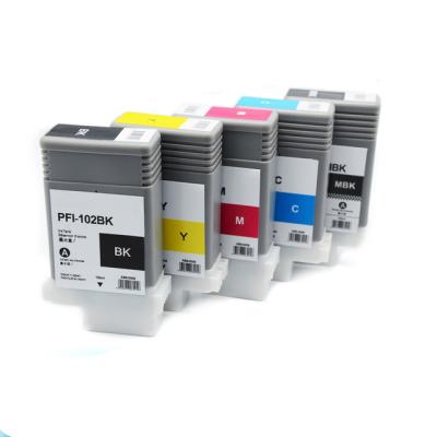 China PFI-102 compatible ink cartridge COMPATIBLE for Canon iPF510 iPF610 iPF710 iPF605 iPF720 printer ink cartridge for sale