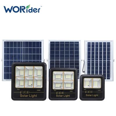 China Garden 100W 200W High Ip65 Waterproof Have Outdoor Sensor Solar Led Flood Light Solar Lamp With Lighting for sale