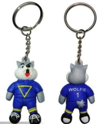 China 3D Rubber Animal Design Customer Logo PVC Keychain with Metal ring for sale