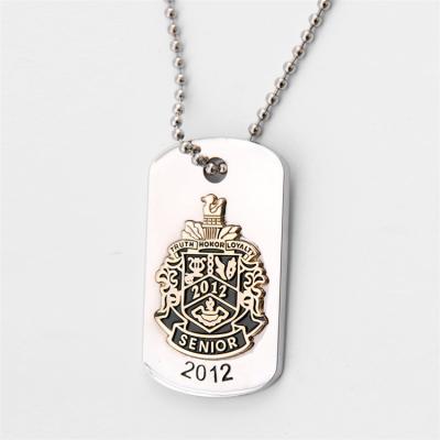 China Wholesale men kids jewelry military dog tags use custom engraving logo stainless steel blank rectangle pendant necklace for sale