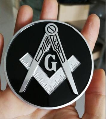 China Trade Assurance Custom Masonic Metal Car Emblem Badge with 3M adhesive for sale