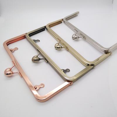 China Promotional Handbag Parts 8*3 Inch Metal Purse Frame Kiss Lock Bag Frame and Ball Clasp Metal Purse Frame for sale