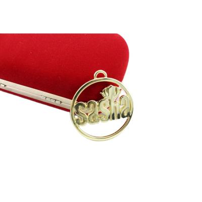 China Custom Metal Logo Label Tag Bag Nickel Free Metal Hardware Logo Accessory for sale