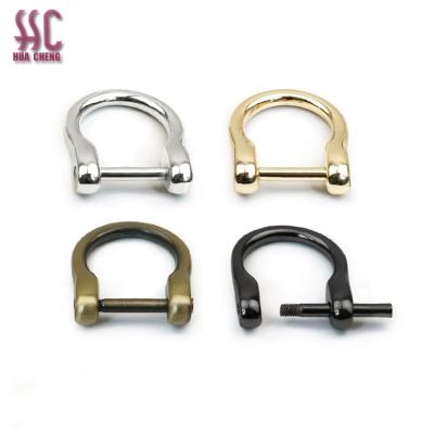 China Wholesale fashion handbags shape smooth polishing screw removable D-ring bag hardware accessories zinc alloy D-ring for sale