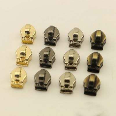 China Nickel Free Ends Lead Head Nylon Coil Zipper Slider Metal Zipper Puller #3 #5 Diy Zipper Puller Head for Purse and Sewing Garment for sale