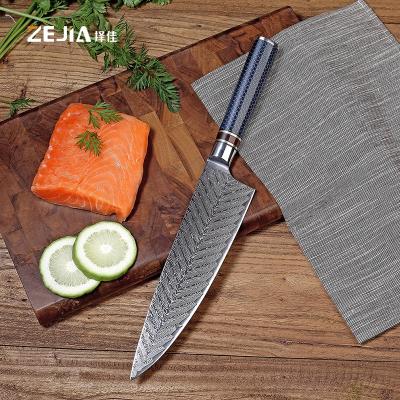 China 8 Inch Kitchen Damascus Chef's Knife With Resin Viable Hot Selling Handle for sale