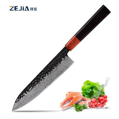 China Japanese Style Damascus High Carbon Viable Handmade Kitchen Knife 8 Inch Chef's Knife With Octagon Handle for sale