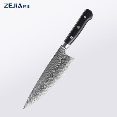 China Logo Professional Chef Knife Customized Sustainable High Quality 67 Layers Damascus Steel Kitchen Knife for sale