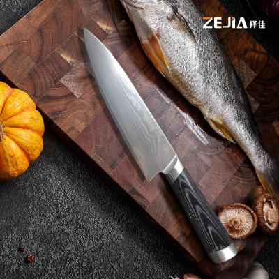 China 67 Layers Durable Damasucs Pakka Handle Stainless Steel Chef Knives From China Wood Manufacturer for sale