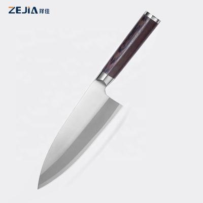 China Sustainable Japan Logo Stainless Steel Sashimi Knife Custom Sushi Cooking Knife for sale