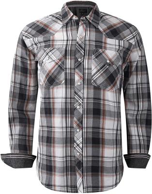 China Checked Anti-Pilling Shirt Men's Regular Fit Plaid Shirt Long Sleeve MTM Work Shirt for sale