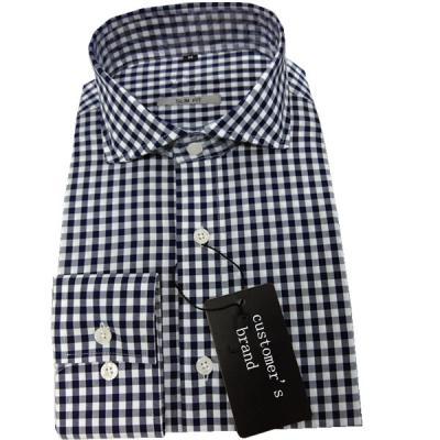 China Navy Milan Anti-Pilling Gingham Soft Cut Mens Casual Dress Shirts for sale