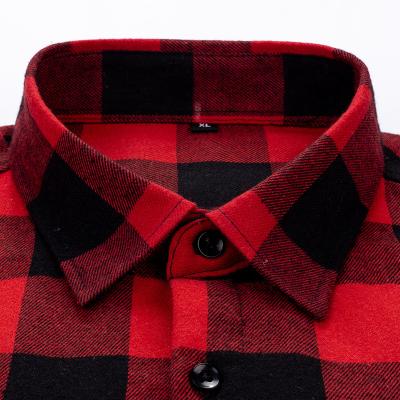 China Anti-pilling men's classic long-sleeved plaid shirt spring and summer plaid shirt brushed cotton flannel shirt for sale