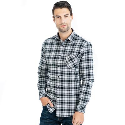 China Custom Wholesale Plaid Flannel Shirt Long Anti-pilling Shirt Men's Casual Shirt for sale