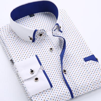 China New Design Dab PRINT Elastic Custom Shirt 100% Viscose Sustainable Recycled Fabric Long Sleeve Printed Casual Shirts For Men for sale