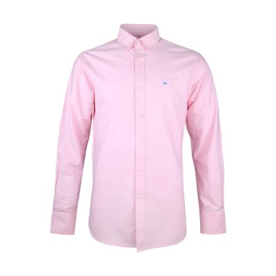 China Anti-pilling 2022 Oxford Cotton Shirt Mens Fashion Long Sleeve Pink Shirts For Men for sale