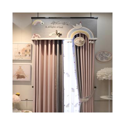 China Design Luxury High-end Sun-proof Curtain Blackout Blackout Main Living Room Decorate Rodless Embroidered Window Curtains for sale