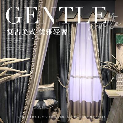 China Design Luxury High-end Sun-proof Curtain Blackout Blackout Main Living Room Decorate Rodless Embroidered Window Curtains for sale