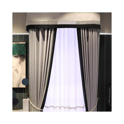 China Design Luxury High-end Sun-proof Curtain Blackout Blackout Main Living Room Decorate Rodless Embroidered Window Curtains for sale