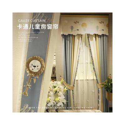 China Design Luxury High-end Sun-proof Curtain Blackout Blackout Main Living Room Decorate Rodless Embroidered Window Curtains for sale