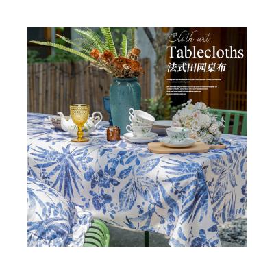 China Hot Designed Printed Rectangular Square Oilproof Table Cover Fabric Cotton Polyester Tablecloth Amazon Amazon High Quality for sale